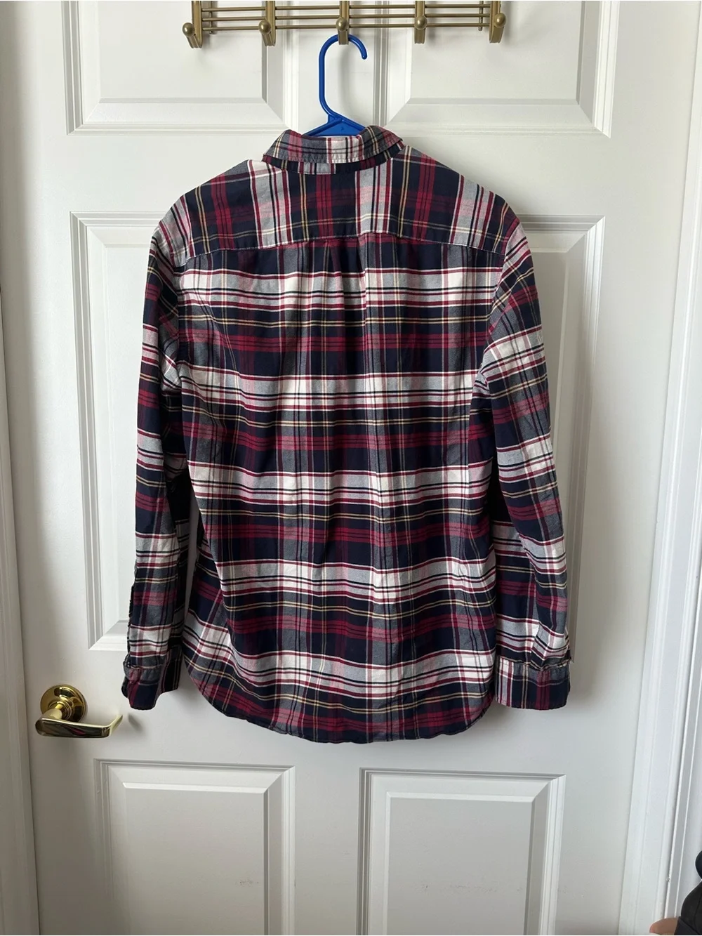 J. Crew Slim Flex Oxford Button Down Shirt Mens Large Plaid Long Sleeve